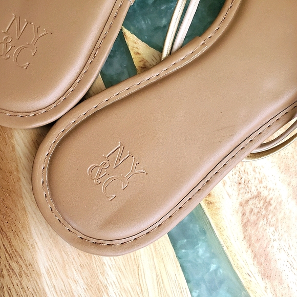 New York & Company Metallic Flip Flop Sandal | Size 6 - Picture 2 of 3